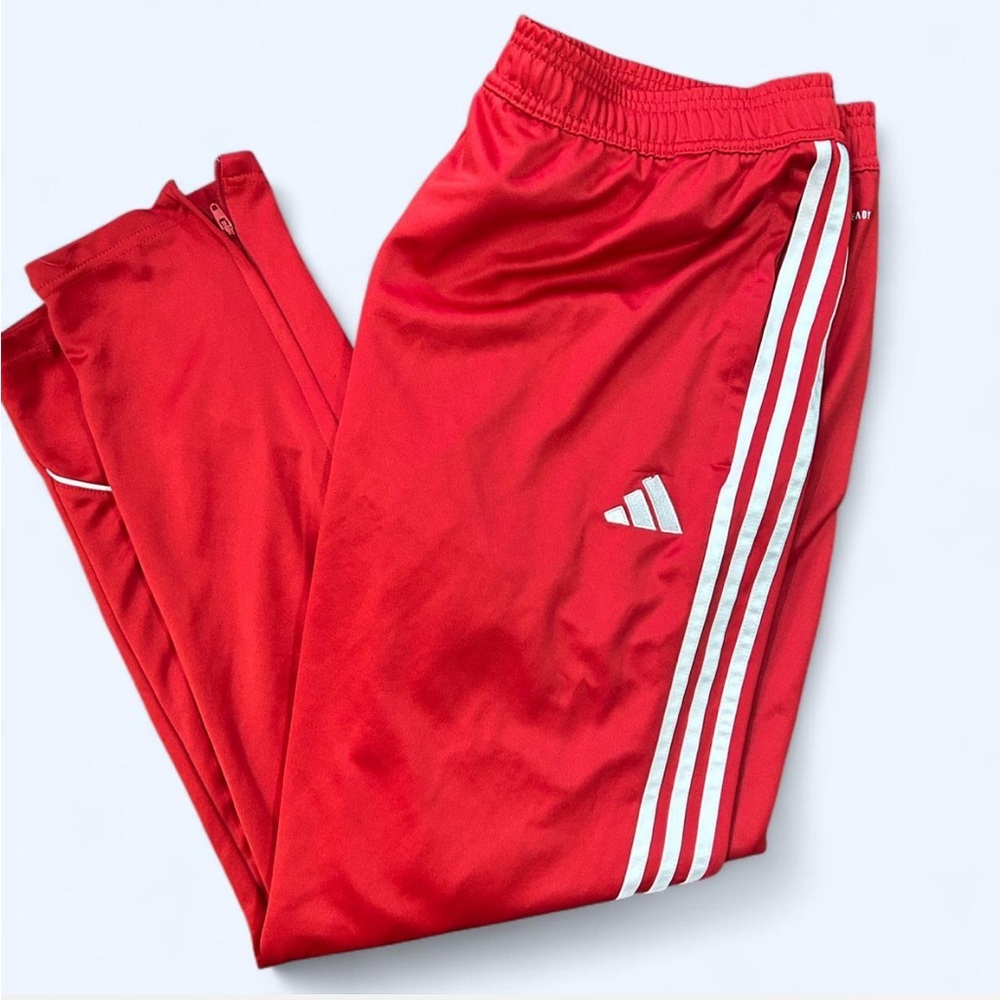 [SOLD] adidas Red Track Pants with White Stripes for Kids